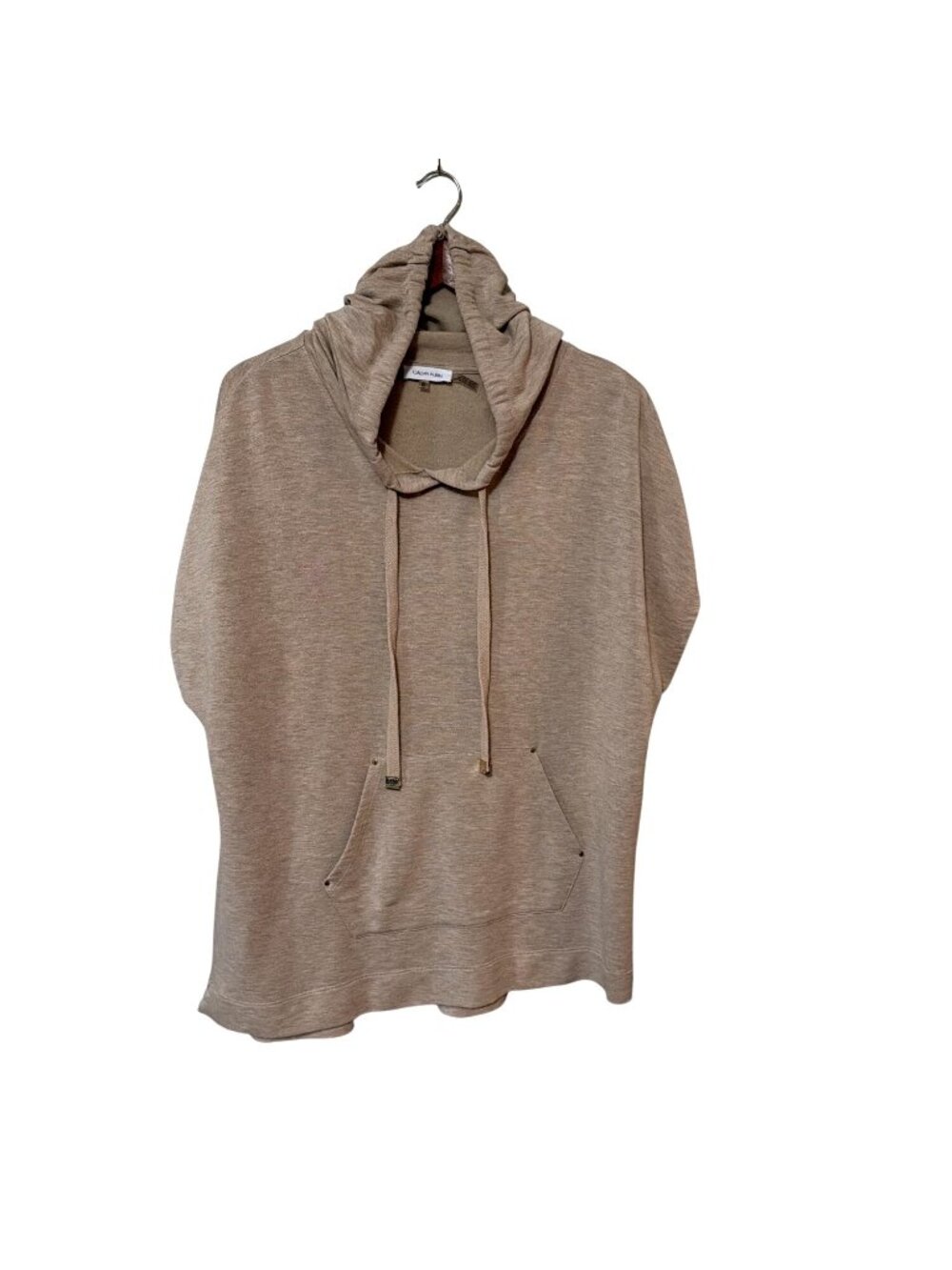 Calvin Klein Beige Muscle Fleece XL With Kangaroo Pocket & Funnel Hoodie - Picture 2 of 7